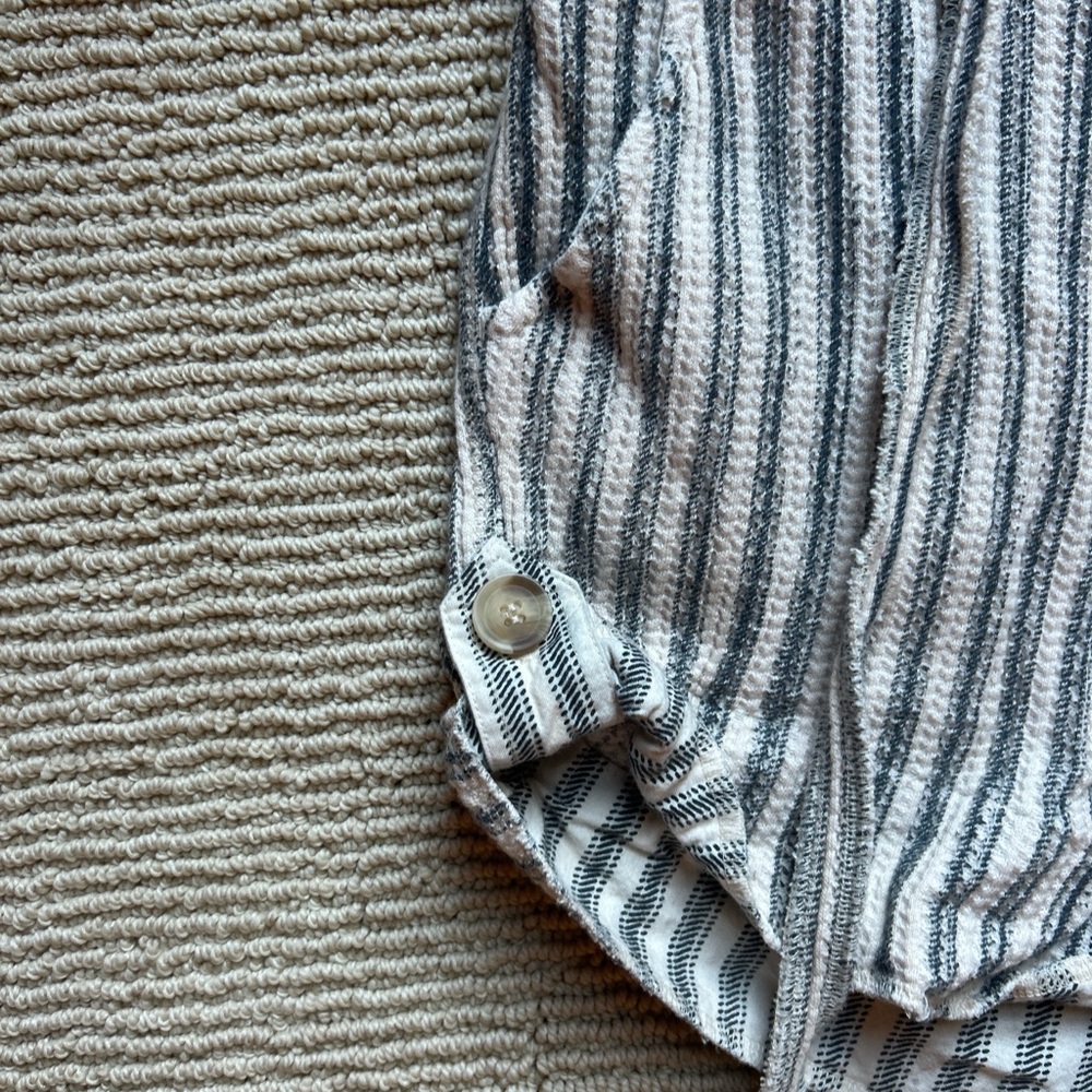 Free People Striped Gray Cargo Shorts - Picture 3 of 5